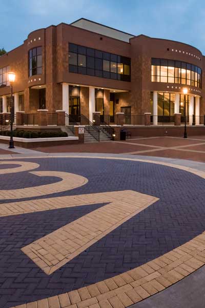 v.c.u. student commons at dusk